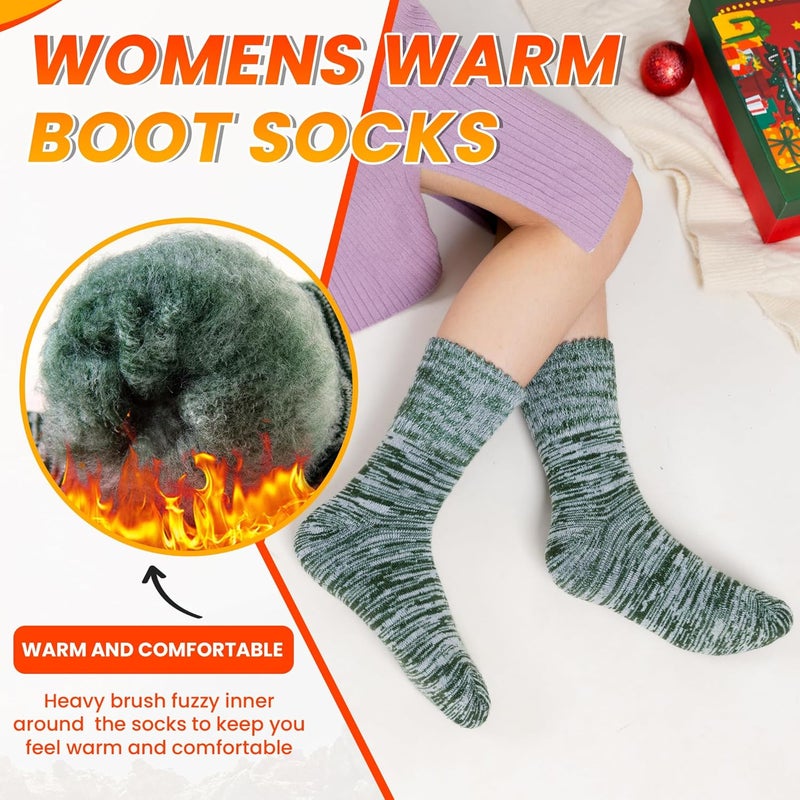 Velice Winter Warm Thermal Socks for Women Extra Thick Insulated Heated Crew Boot Socks for Cold Weather 5 Pairs - Image 4